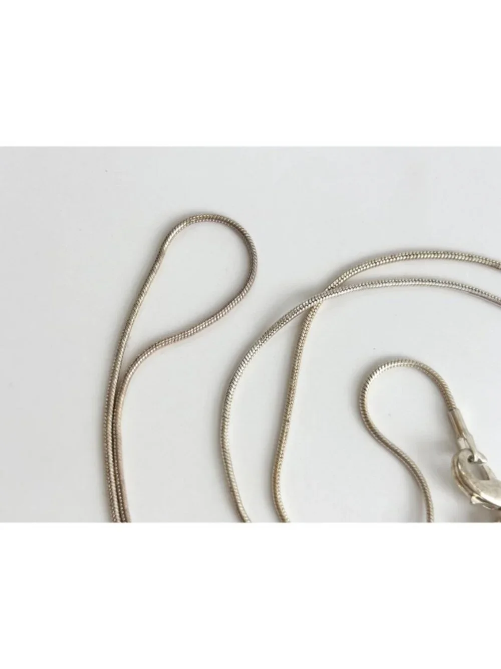 Snake Chain Sterling Silver 925 Minimalist Classic Vintage Necklace - 23